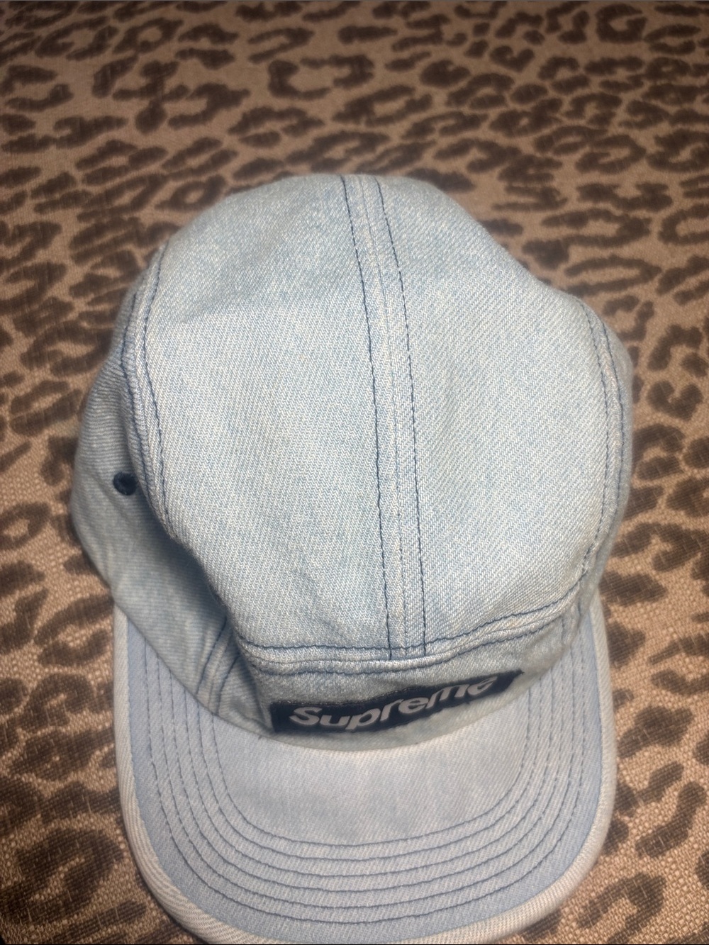 Supreme washed chino twill camp cap light wash denim 5 panel adjustable hat - Picture 6 of 10